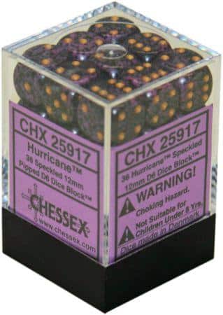 CHX25917 Speckled Hurricane Block of 36 6-sided 12mm Dice image 0